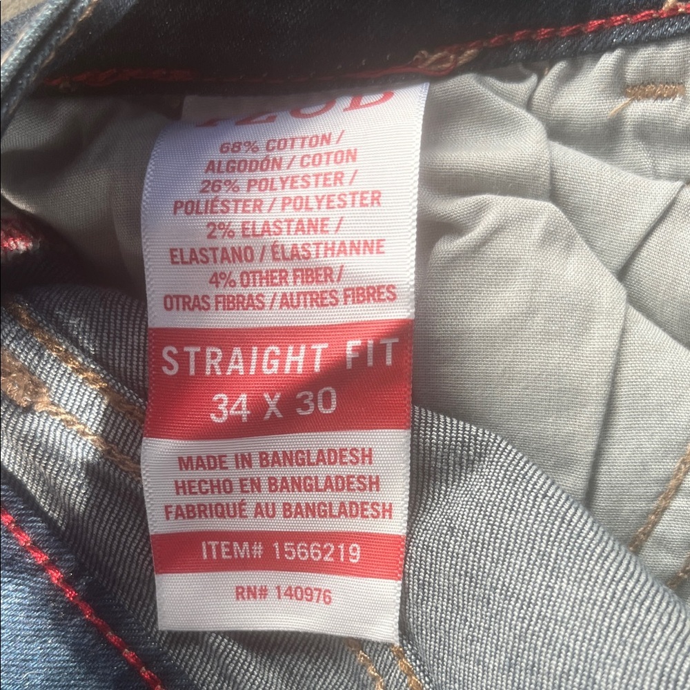 Izod Men's Straight Jeans - Blue 34x30 men new no tags - Picture 4 of 9